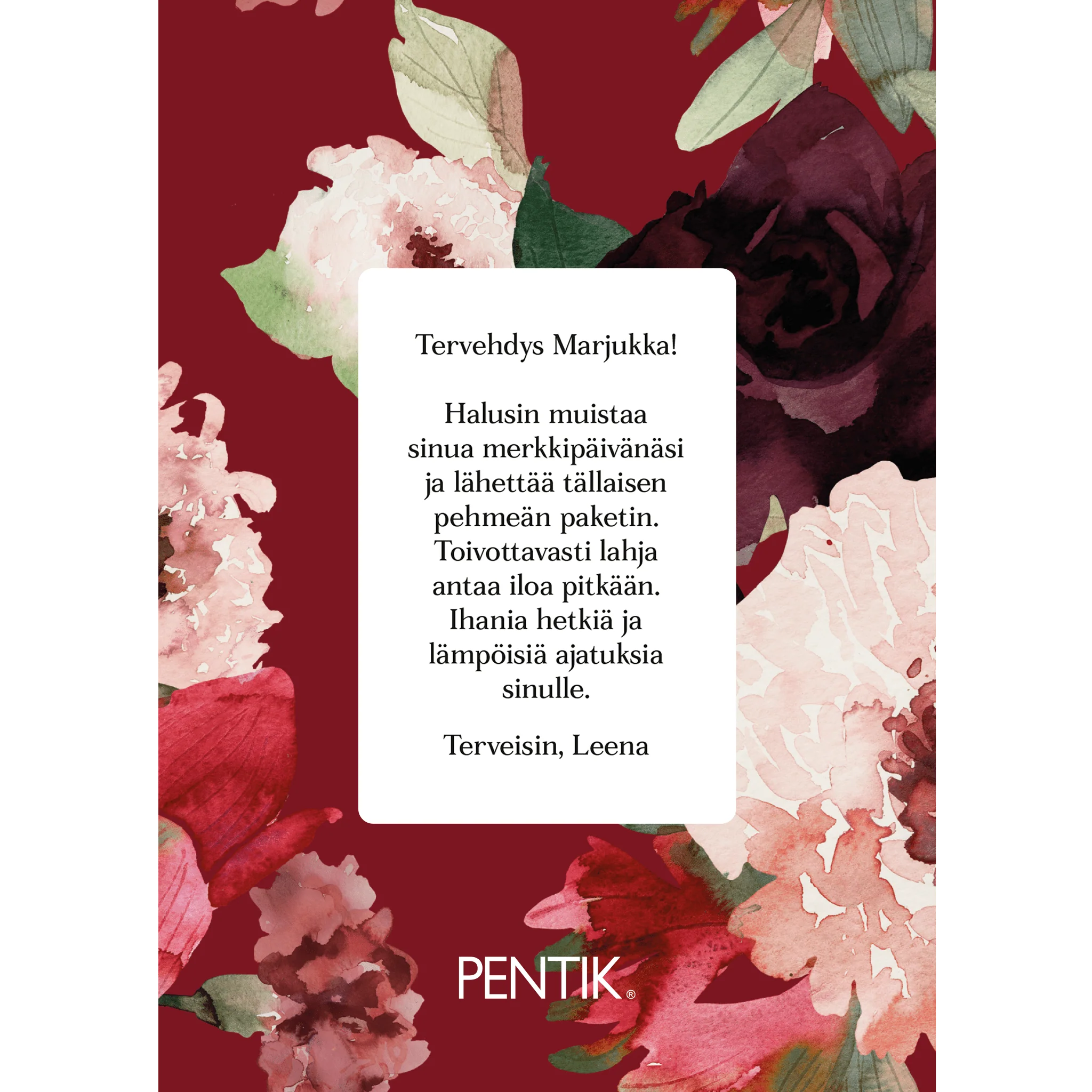 Lahjapaketointi punaisella Kranssi-kortilla - Image 2
